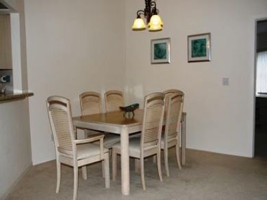 Dining room seats six